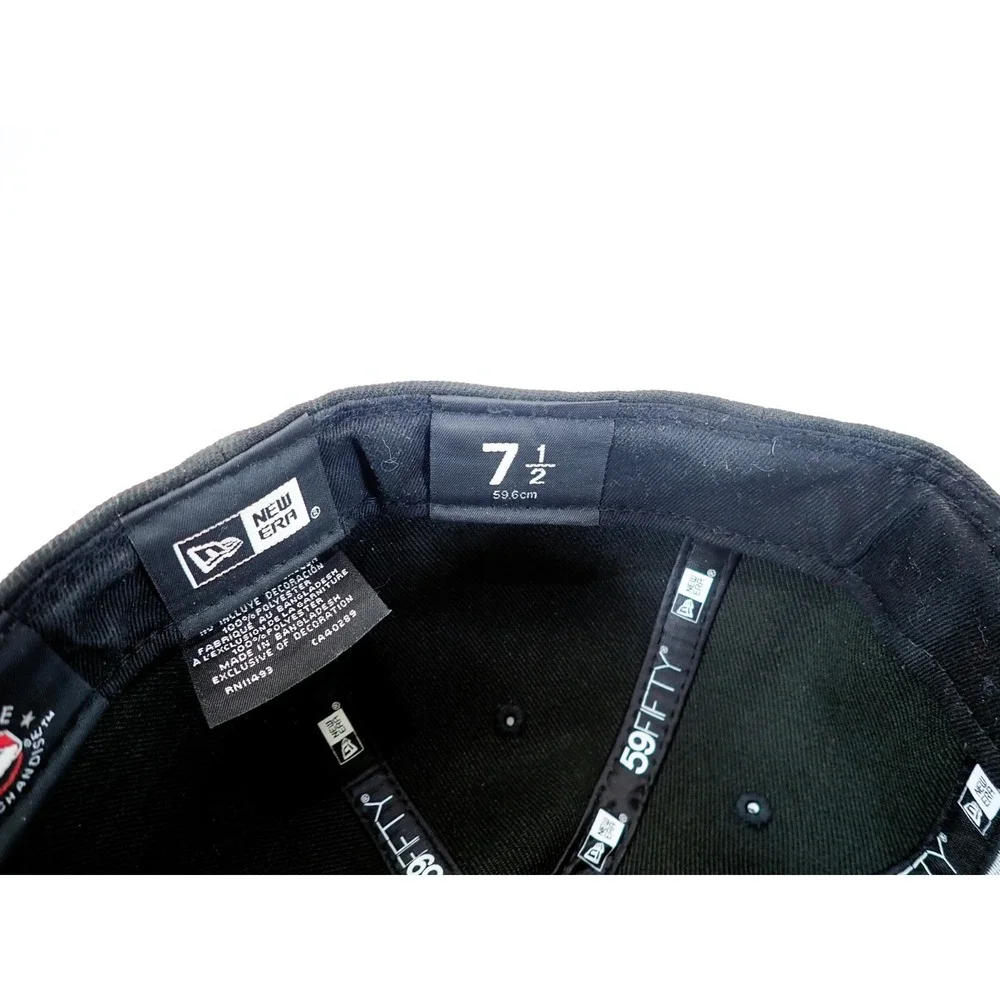 New Era 59FIFTY Boston Red Sox Fitted Hat All Black Murdered Out Cap 7-1/2